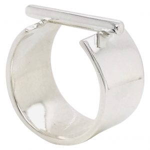 Mesure et art du temps - Graphique Silver Ring with Cross-Bar