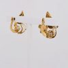 Mesure et art du temps - Diamonds on Shape Leaf Yellow Gold Stud Earrings