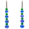 Mesure et art du temps - 0.12 Carat Diamond Earrings with Tanzanite and Tsavorite Beads