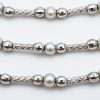 mesure et art du temps - Flexible Necklace with 3 Rows of 18 Karat White Gold and Fine Pearls. Bijouterie - Bijoux précieux - Perles - Or blanc