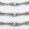 mesure et art du temps - Flexible Necklace with 3 Rows of 18 Karat White Gold and Fine Pearls. Bijouterie - Bijoux précieux - Perles - Or blanc