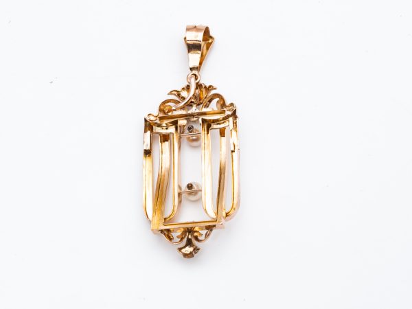 Mesure et art du temps - 18 Karat Rose Gold Pendant with 3 Fine Pearls