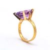 Mesure et art du temps - 18 Karat Yellow Gold Ring with an Amethyst