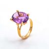 Mesure et art du temps - 18 Karat Yellow Gold Ring with an Amethyst