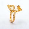 Mesure et art du temps - Yellow Gold Ring with Emerald cut Citrine