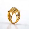 Mesure et art du temps - 18 Karats Yellow Gold Lace Tank Ring with a Diamond