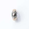 Mesure et art du temps - White Gold Ring with a Tahitian Pearl and Diamonds