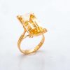 Mesure et art du temps - 18 Karat Yellow Gold Ring with Emerald cut Citrine