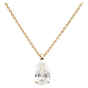 Mesure et art du temps - Pear cut diamond pendant mounted on 18 karat rose gold GIA Pear cut diamond 1.810 carats mounted on 18 karat rose gold with its chain. Shape : P Color : G Clarity: SI2