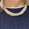 Mesure et art du temps - 6 Row Cultured Pearls Necklace . Bijoutier - Joaillier - Atelier de bijouterie - 18 carats - Yallow Golds - Vannes - Bretagne - Morbihan - France