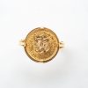 Mesure et art du temps - Solid 18k gold ring, eagle head hallmark, set with a gold coin of Dos Pesos Mexicanos, with the effigy of an eagle "Estados Unidos Mexicanos", dated 1945, 20th century. Size : 54 FR; 6,75 US; N UK