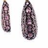 Mesure et art du temps - Mesure et art du temps - Sapphire Ruby and Tourmaline 18K Yellow Gold Pendant Earrings Amethyst cabochon size width 1 cm and length 1 cm Ruby cabochon width 0.5 cm and length 0.6 cm Sapphire brilliant cut Tourmaline set in lace of various shapes