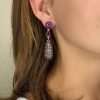 Mesure et art du temps - Mesure et art du temps - Sapphire Ruby and Tourmaline 18K Yellow Gold Pendant Earrings Amethyst cabochon size width 1 cm and length 1 cm Ruby cabochon width 0.5 cm and length 0.6 cm Sapphire brilliant cut Tourmaline set in lace of various shapes