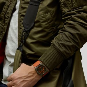 Mesure et art du temps - 2019 sees the birth of the BR 03-92 MA-1: a revisited version of Bell & Ross' iconic instrument watch. Its subtle details pay tribute to the US Air Force MA-1 bomber jacket introduced in 1958.