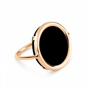 Mesure et art du temps - Just pick your color ! DISC RINGS uses a deliberately turned frame, so that the stone is in direct contact with the skin. You will benefit from the healing powers of the stone of your choice. 18K rose gold and onyx ring