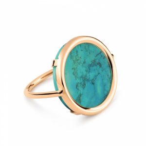 Mesure et art du temps - Just pick your color ! DISC RINGS uses a deliberately turned frame, so that the stone is in direct contact with the skin. You will benefit from the healing powers of the stone of your choice. 18K rose gold ring with turquoise
