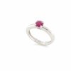 Mesure et art du temps - Mesure et art du temps - Ruby and White Gold Solitaire Ring 0.8 carat round cut ruby set in 18k white gold Size 54 FR, N UK, 7 US