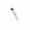 Mesure et art du temps - Mesure et art du temps - Ruby and White Gold Solitaire Ring 0.8 carat round cut ruby set in 18k white gold Size 54 FR, N UK, 7 US