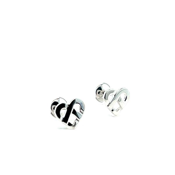 Boucles d'oreilles Poiray "Coeur Entrelacé" Or Blanc