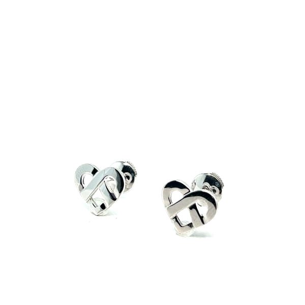 Boucles d'oreilles Poiray "Coeur Entrelacé" Or Blanc