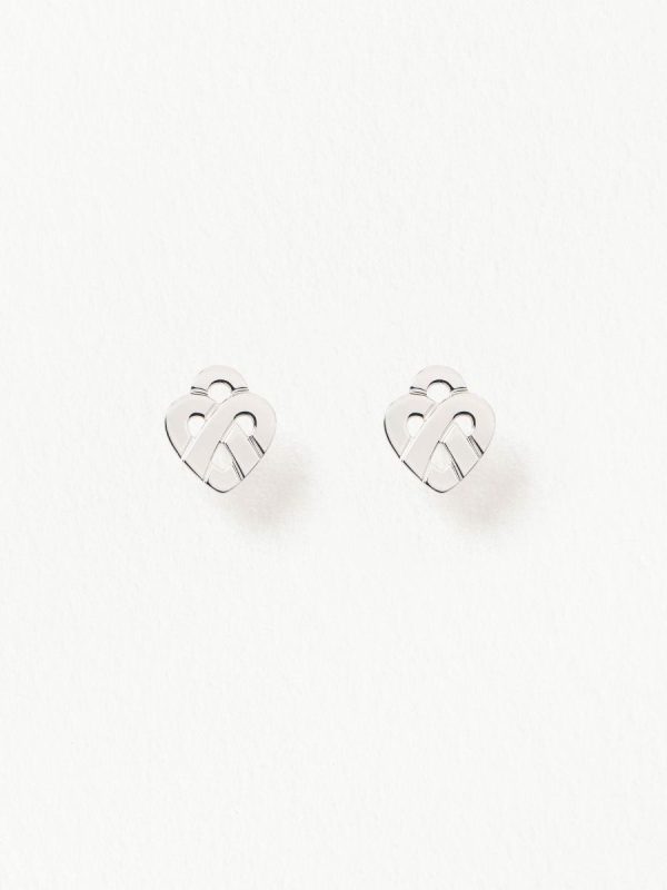 Boucles d'oreilles Poiray "Coeur Entrelacé" Or Blanc