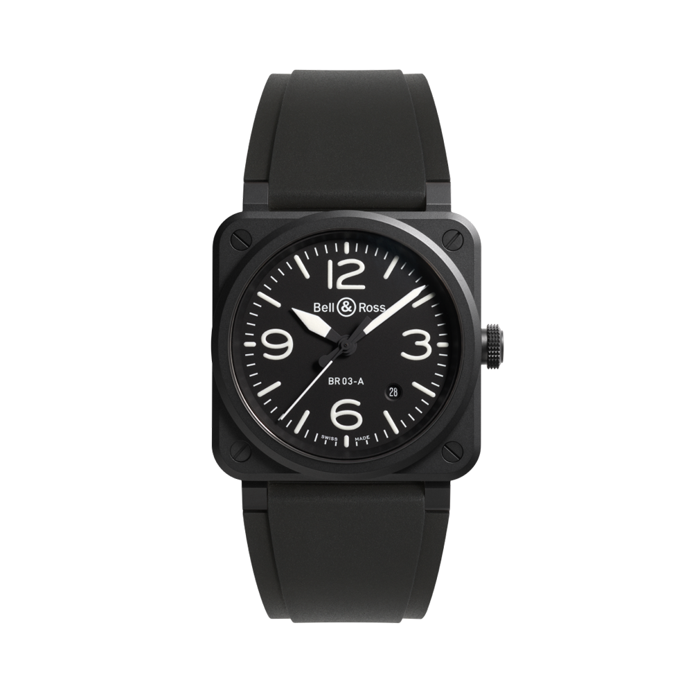 Montre Bell & Ross - BR 03 BLACK MATTE - Vue de face