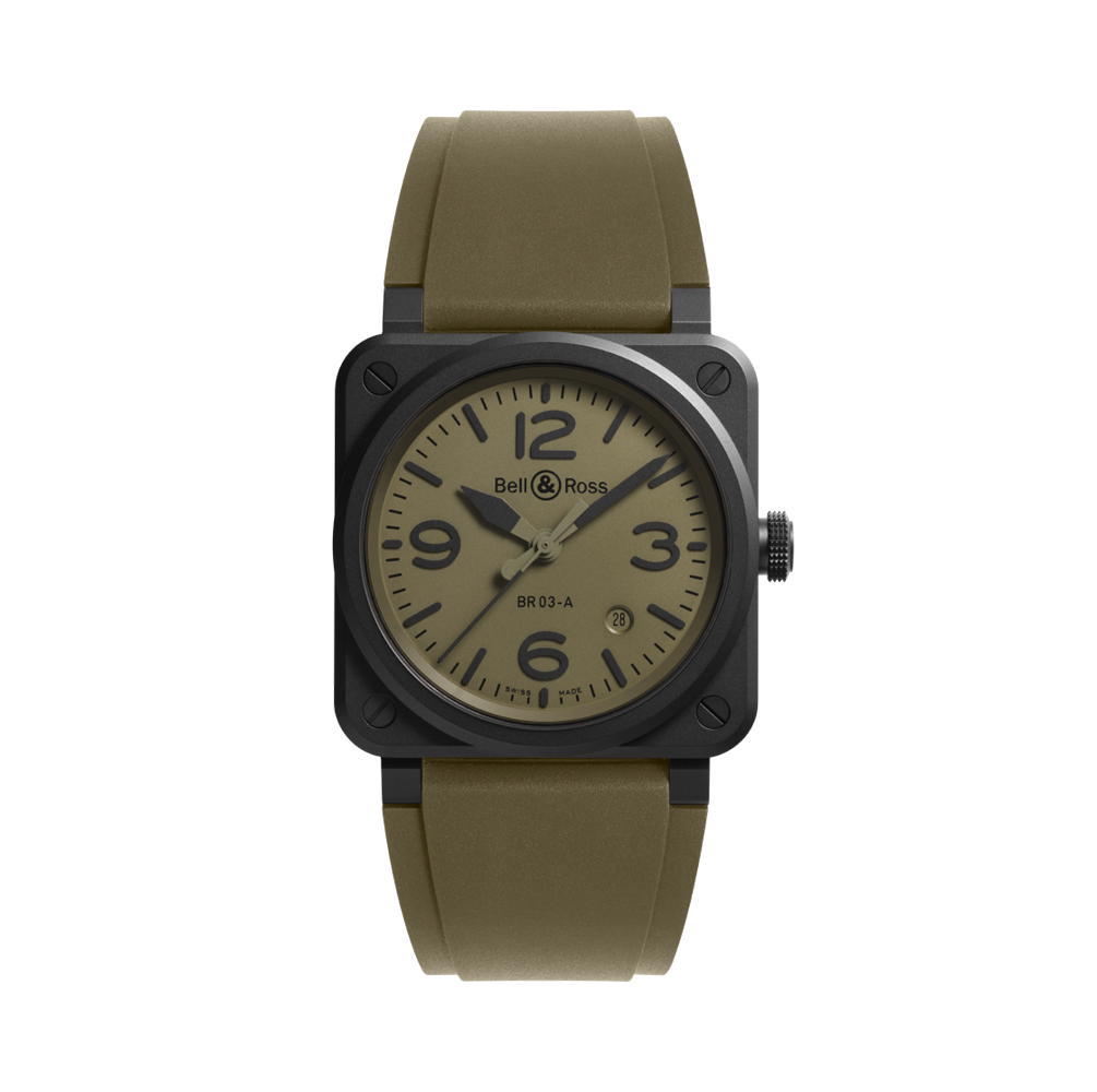 Montre Bell & Ross - BR 03 Military Ceramic - Vue du cadran de face